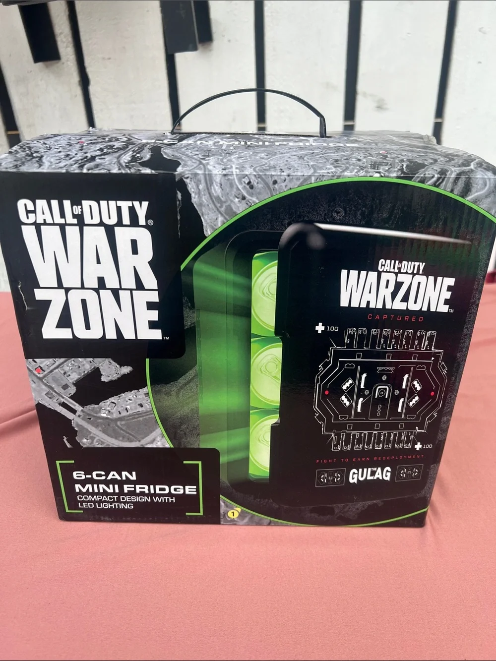 COD 6-Can Mini Fridge in Black and Green